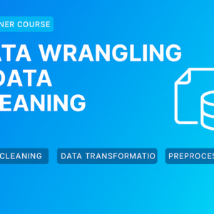 Data Wrangling and Data Cleaning course thumbnail showing dataset transformation, data processing workflows, and analytics preparation.